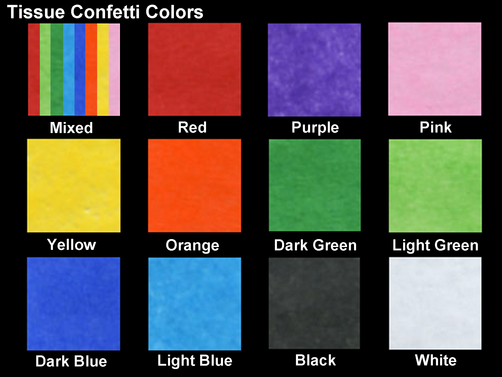 Color Charts - Paper and Vapor FX  Confetti CO2 Fog Smoke Snow Special  Effects Orlando Florida